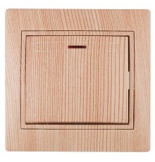 1-102-11 Intro Выключатель с подсветкой, 10А-250В, IP20, СУ, Plano, сосна  Б0030037  Intro