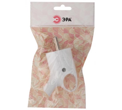 Vx4-W ЭРА Вилка с/з угловая с кольцом 16A белая (24/480/5760)  Б0039676  ЭРА