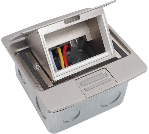 PRIMER Лючок с откидной крышой на 3 модуля (45*22,5мм) IP42 нержавеющая сталь  PM-LN21-03-O-42-K46IEK