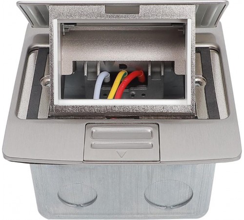 PRIMER Лючок с откидной крышой на 3 модуля (45*22,5мм) IP42 нержавеющая сталь  PM-LN21-03-O-42-K46IEK