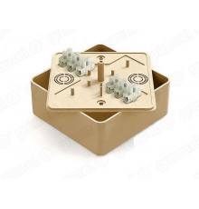 Коробка распределительная для о/п 100х100х44мм с клеммной колодкой ЗВИ-10 (2,5-6мм2) 6 клемм, IP40, цвет -ДУБ (25шт)  GE41222-12  GE41222-12