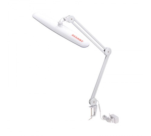 Настольная бестеневая лампа на струбцине , 117 LED, Blue Stream, 4 уровня яркости, белая  31-0409  REXANT
