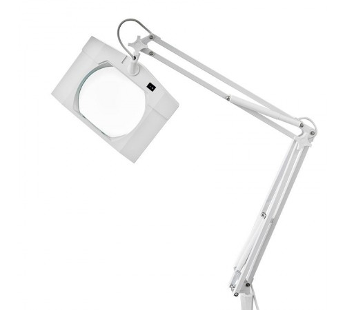 Лупа на струбцине , квадратная, 5D, с подсветкой, белая  31-0111  REXANT