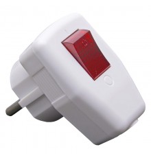 PPG16-43-202 Вилка угловая с выключателем с/з, 250В, 16A, белый  39004  STEKKER