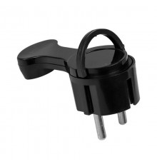 Вилка угловая плоская с/з черная "СТЕЛС" 16А 250В PRO  AVYF16-30-r  EKF