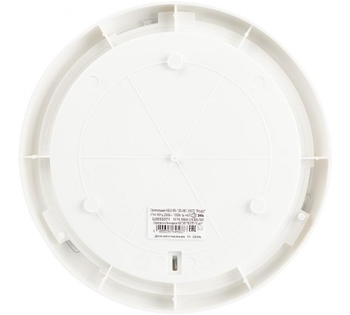 Светильник пылевлагозащищенный под лампу для ЖКХ Е27 НБО 05-100-001 с ободком Рондо пластик/стекло IP44 E27 max 100Вт круг белый  Б0053071  ЭРА