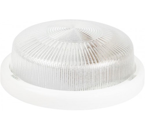 Светильник пылевлагозащищенный под лампу для ЖКХ Е27 НБО 05-100-001 с ободком Рондо пластик/стекло IP44 E27 max 100Вт круг белый  Б0053071  ЭРА