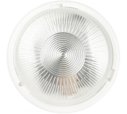 Светильник пылевлагозащищенный под лампу для ЖКХ Е27 НБО 05-100-001 с ободком Рондо пластик/стекло IP44 E27 max 100Вт круг белый  Б0053071  ЭРА