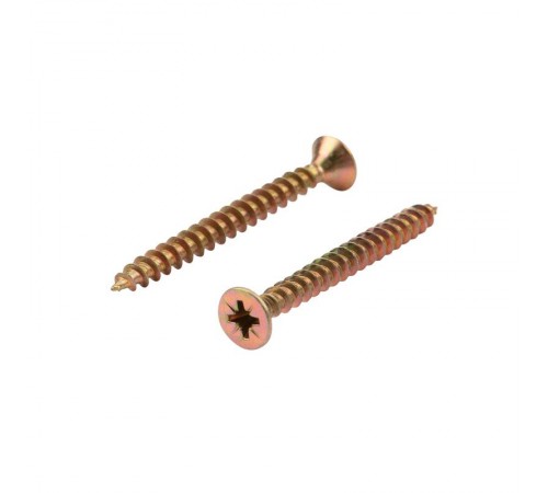 Саморез универсальный KRANZ 5х50, желтый цинк, короб (100 шт./уп.) KR-01-3311-041  Kranz