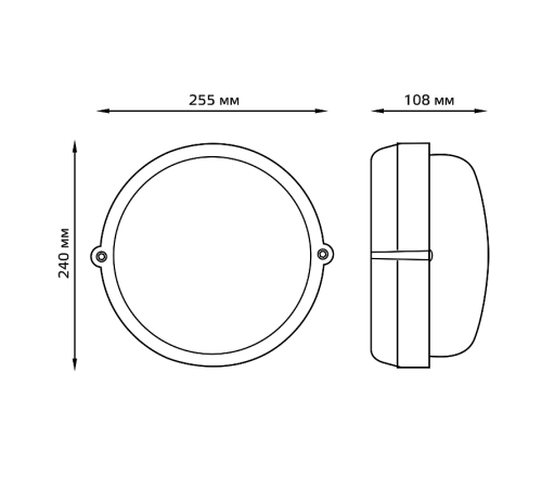 Светильник для ЖКХ НБП IP54 255*240*108 круг под лампу Е27 max 100W, 1/8  926602101  Gauss