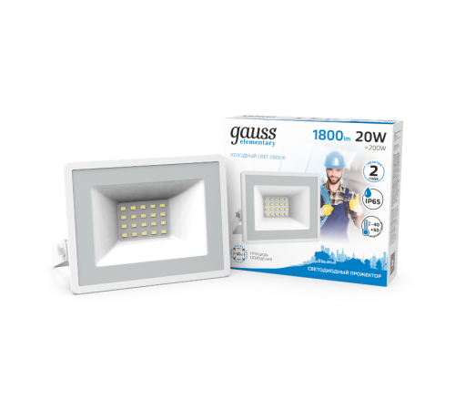 Прожектор светодиодный  20W 1350lm IP65 6500К белый  613120320  Gauss
