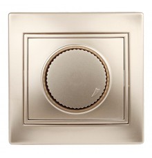 1-401-04 Intro Светорегулятор поворотный, 600Вт 230В, IP20, СУ, Plano, шампань  Б0030091  Intro