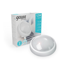 Светильник светодиодный пылевлагозащищенный для ЖКХ сенсорный круглый IP65 12W 4000K  142411212-S  Gauss