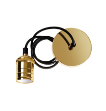 Декоративный патрон с проводом RETRO золотой цвет PLC 02 E27 230V/1M GOLDEN  .5039018  JAZZWAY