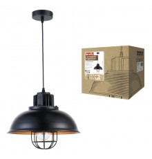Светильник декор. подвесной, серия "Vintage" DLC-V304 E27 BLACK металл, цвет черный. d-330мм, h-1000мм.  UL-00000991  Fametto