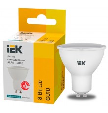 Лампа светодиодная  ALFA PAR16 софит 8Вт 230В 4000К GU10 (6шт)  LLA-PAR16-8-230-4-GU10-6  IEK