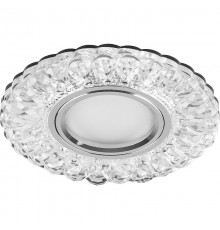 Светильник точечный встраиваемый под лампу, с LED подсветкой CD938 15LED*2835 SMD 4000K, MR16 50W G5.3, прозрачный, хром  29471  FERON