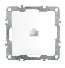 PST00-9107-01 Розетка компьютерная 1-местная RJ-45 (механизм), серия Эрна, белый  39314  STEKKER