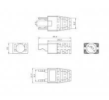 BOOT-VA-TR-10 Изолирующий колпачок для разъемов PLEZ UA, язычок Arch (10 шт.)  446096  Hyperline