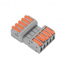 Клемма СМК 222-425R проходная разъемная 5 полюсов серая 0,2-2,5/4мм (20 шт/уп)  07-5265  REXANT