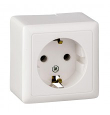 Хит Белый О/У без изолирующей пластины  Розетка с заземлением без шторок, 16А, 250В  RA16-133-B  SE