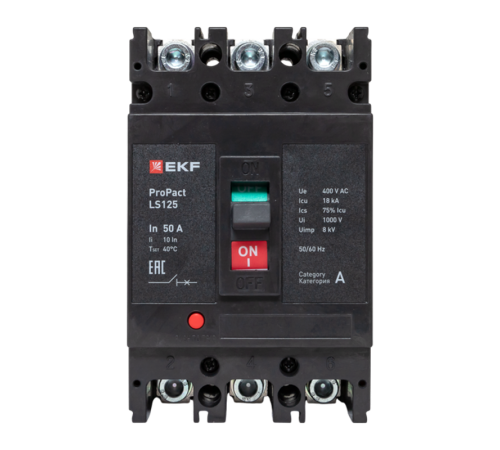 Выключатель автоматический LS125 18кА 3P 50А ProPact  mccb-125-18-3-50-ls  EKF