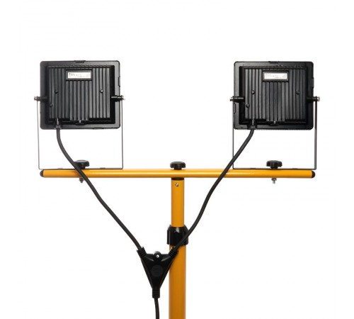 Прожектор светодиодный LL-503 квадрат 2*50W 6400К 220V черный IP65 (на штативе)  29568  FERON