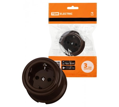 Розетка 2П+З 16А 250В коричневая "Виви"  SQ1820-1417  TDM