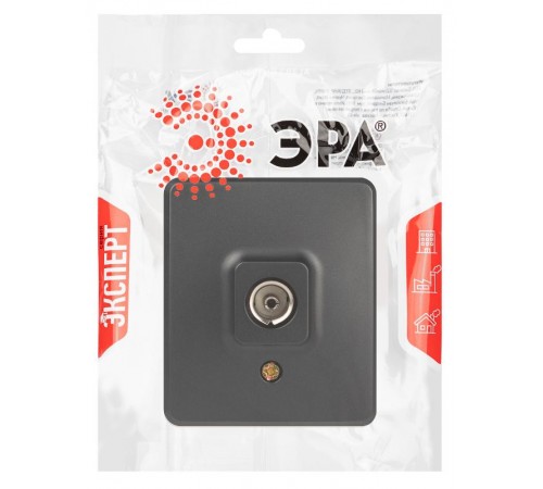 Розетка ЭРА Эксперт 11-3201-05 TV одиночная, IP20, ОУ, Антрацит  Б0063024  ЭРА