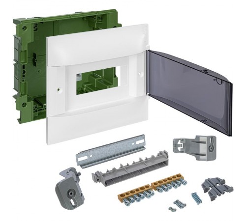 Practibox S Пластиковый щиток Встраиваемый (в полые стены) 1X8 Дымчатая дверь  134578  Legrand