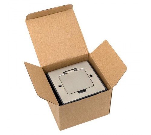 Лючок напольный C-Line 2 IP44 86*86 мм на 2модуля=1пост (с напольной коробкой для установки в фальш-пол и бетон) матовый никель  cl-ln-knl-2  EKF