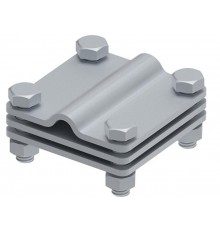 Соединитель 65х65 пруток-полоса с разделительной пластиной, гор. цинк, 391018  МС-018-ГЦ   Ostec