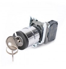 Переключатель SB4 в сборе модульный 22мм 2 позиции с фиксацией ключ 2пол 1НО  SB4BG41  SE