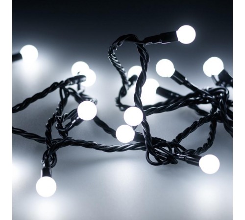 Светодиодная гирлянда ARD-BALL-CLASSIC-D13-20000-BLACK-200LED WHITE (230V, 14W)  025577  Arlight