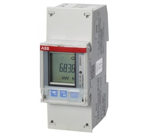 Счетчик 3-фазный активной энергии,1-тарифный,кл. точности 1,прямого вкл. 5(65)А, имп. вых,тип B23 111-200  2CMA100801R1000  ABB