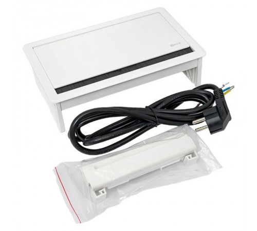 Встраиваемый настольный розеточный блок выдвижной, 8 модулей, белый, C-Line белый  cl-vnbv-8-w  EKF