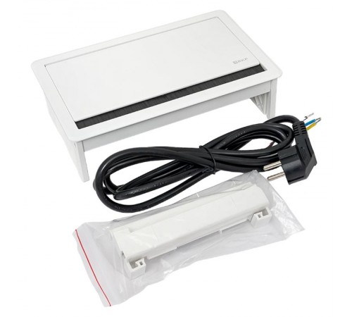 Встраиваемый настольный розеточный блок выдвижной, 8 модулей, белый, C-Line белый  cl-vnbv-8-w  EKF