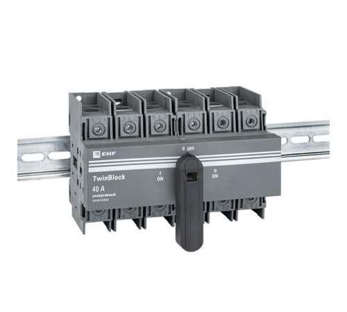 Рубильник 40A 3P реверсивный c рукояткой для прямой установки TwinBlock EKF   tb-s-40-3p-rev   EKF