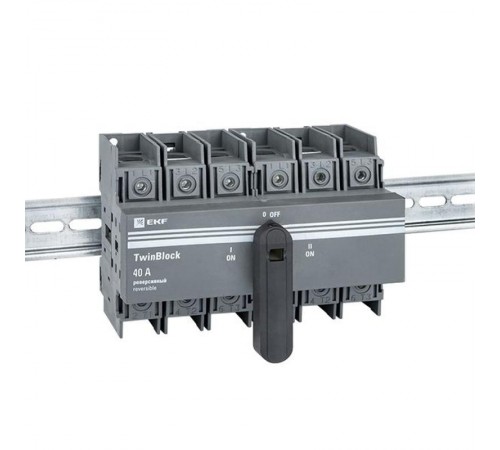 Рубильник 40A 3P реверсивный c рукояткой для прямой установки TwinBlock EKF   tb-s-40-3p-rev   EKF