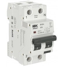 ARMAT Автоматический выключатель дифференциального тока B10N 1P+NP C6 300мА тип A (36мм)  AR-B10N-1N-C006A300  IEK