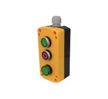 ПКУ22-33V1M-65У1, 1 зелёный цилиндр "I" (НО), 1 красный цилиндр "O" (НЗ), лампа зелёная 220В AC, пост управления, IP65  (ЭТ)   ET526988   Электротех