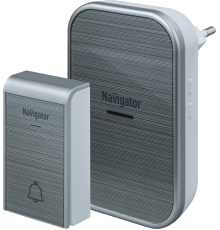 Звонок электрический беспроводной NDB-D-AC04-1V1-S  80507  Navigator