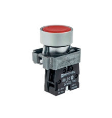Кнопка плоская, красная, 1NC, металл MTB2-BAZ124  54246  ОВЕН