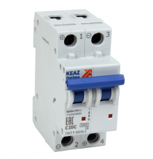 Выключатель автоматический двухполюсный OptiDin BM63-2B1-DC-ОМ4-РЕГ  234025  КЭАЗ