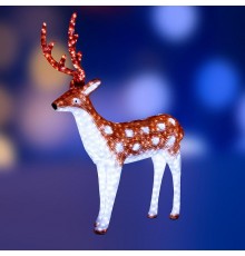 Акриловая светодиодная фигура "Олень папа коричневый" 145х122см, 3500 светодиода, IP44 понижающий трансформатор в комплекте,  513-105  NEON-NIGHT