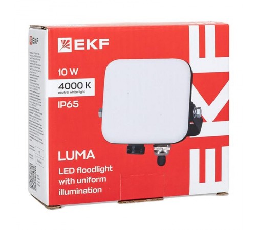 Прожектор светодиодный СДО-4001 10Вт 4000К IP65 с равномерной засветкой LUMA EKF  FLL-4001-10-4000  EKF