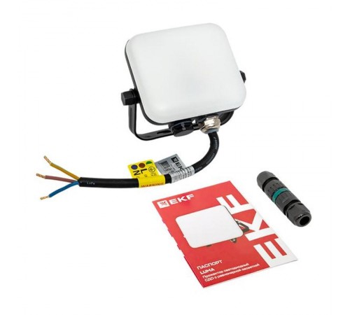 Прожектор светодиодный СДО-4001 10Вт 4000К IP65 с равномерной засветкой LUMA EKF  FLL-4001-10-4000  EKF