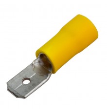 Клемма плоская изолированная штекер 6.3 мм 4-6 мм (РПи-п 6.0-(6.3)) желтая  08-0351  REXANT