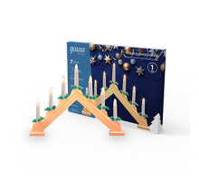 Светильник светодиодный "Новогодняя горка" серия Holiday, 7 LED свечей, 0,1W*7, тёплый, дерево, новогод  декор, батар в компл  HL020  Gauss