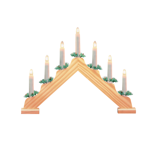 Светильник светодиодный "Новогодняя горка" серия Holiday, 7 LED свечей, 0,1W*7, тёплый, дерево, новогод  декор, батар в компл  HL020  Gauss